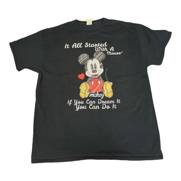 It All Started With a Mouse T-Shirt~Size 2XL~Black Dream It You Can Do It~L11 03 - Picture 6 of 9